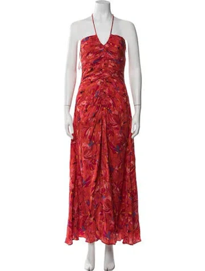 Pre-owned Mariacher. Silk Long Dress In Red