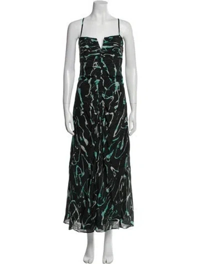Pre-owned Mariacher. Silk Long Dress W/ Tags In Green