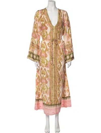 Pre-owned Mariacher. Silk Long Dress W/ Tags In Multi