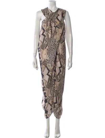 Pre-owned Mariacher. Silk Long Dress W/ Tags In Neutral