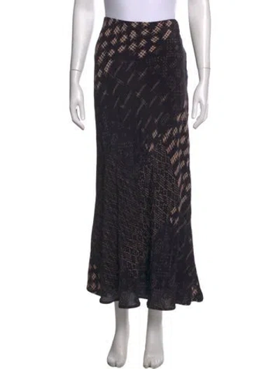 Pre-owned Mariacher. Silk Long Skirt In Black