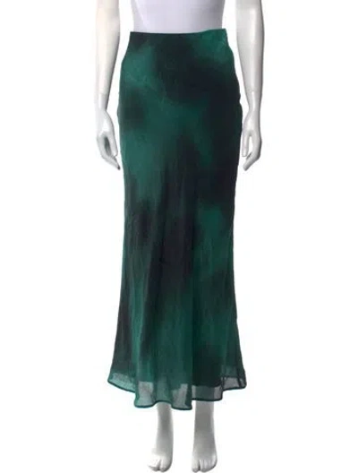 Pre-owned Mariacher. Silk Long Skirt In Blue