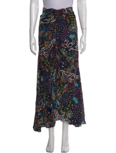 Pre-owned Mariacher. Silk Long Skirt In Blue