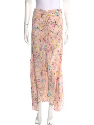 Pre-owned Mariacher. Silk Long Skirt In Pink