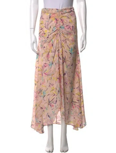 Pre-owned Mariacher. Silk Long Skirt In Pink