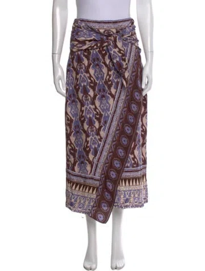 Pre-owned Mariacher. Silk Midi Length Skirt In Multi