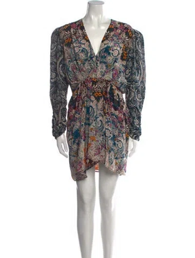 Pre-owned Mariacher. Silk Mini Dress In Multi