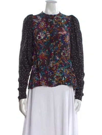 Pre-owned Mariacher. Silk Patterned Top In Black