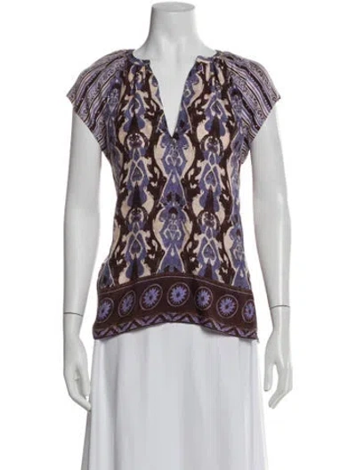 Pre-owned Mariacher. Silk Patterned Top In Multi