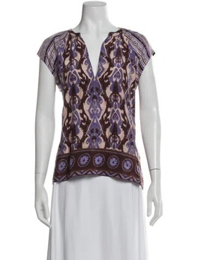 Pre-owned Mariacher. Silk Patterned Top In Multi