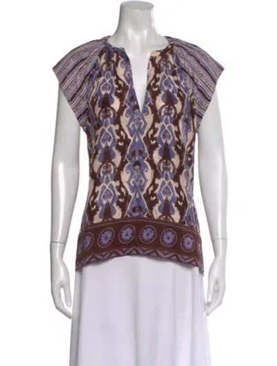 Pre-owned Mariacher. Silk Patterned Top In Multi