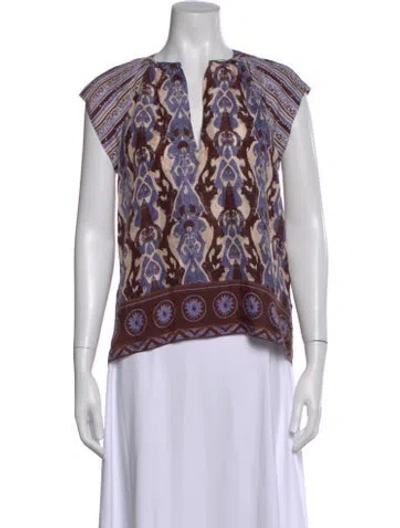 Pre-owned Mariacher. Silk Patterned Top In Multi