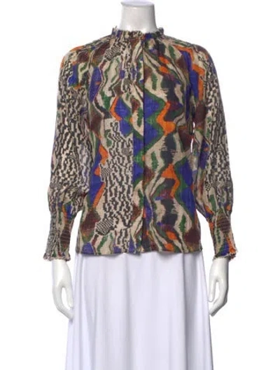 Pre-owned Mariacher. Silk Patterned Top In Neutral