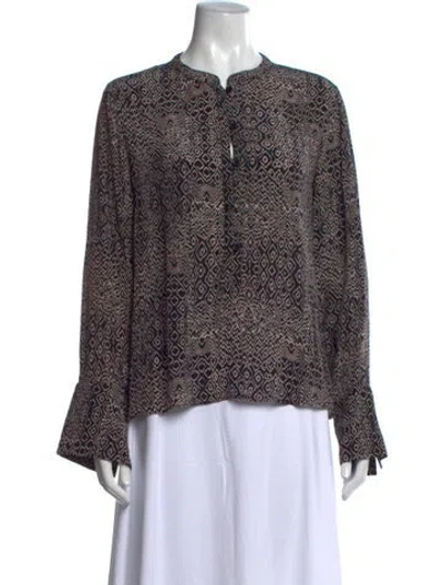 Pre-owned Mariacher. Silk Printed Blouse In Multicolor