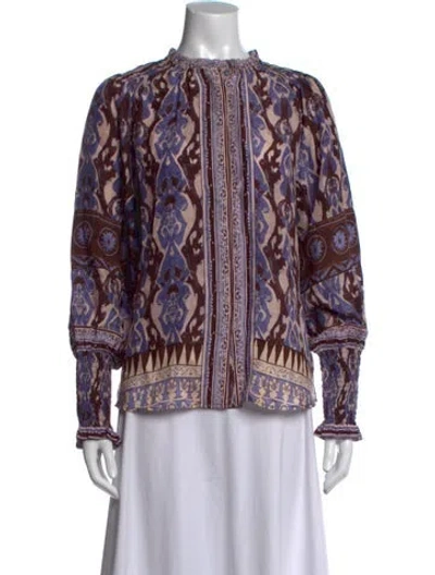 Pre-owned Mariacher. Silk Printed Blouse W/ Tags In Multicolor