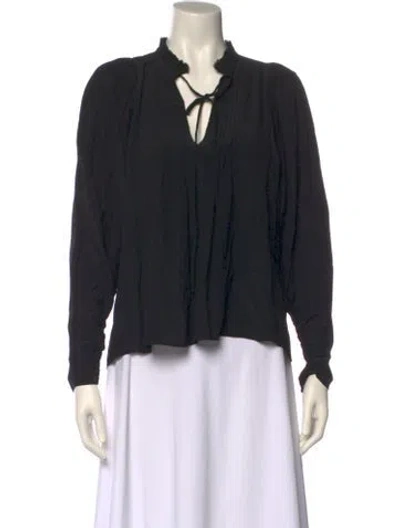 Pre-owned Mariacher. Silk V-neck Blouse In Black