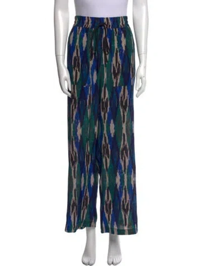 Pre-owned Mariacher. Silk Wide Leg Pants In Blue