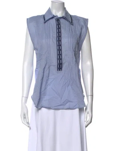 Pre-owned Mariacher. Sleeveless Top In Blue