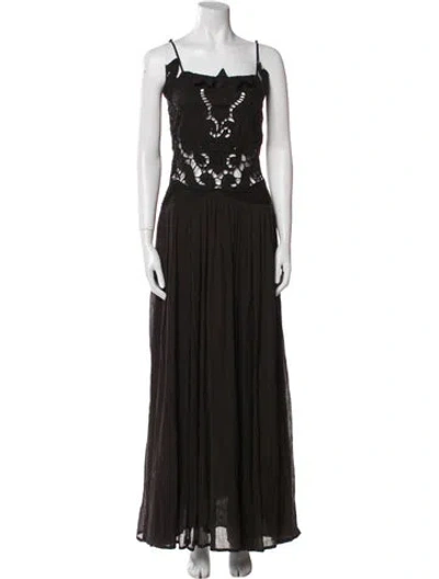 Pre-owned Mariacher. Square Neckline Long Dress In Brown