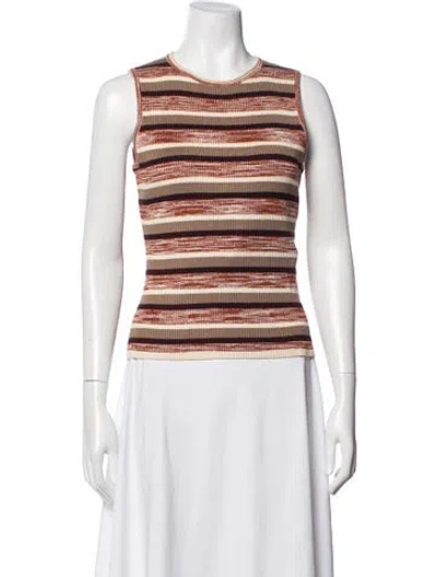 Pre-owned Mariacher. Striped Crew Neck Top W/ Tags In Multicolor