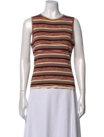 Pre-owned Mariacher. Striped Crew Neck Top W/ Tags In Multicolor