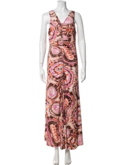 Pre-owned Mariacher. Tie-dye Print Long Dress In Multicolor