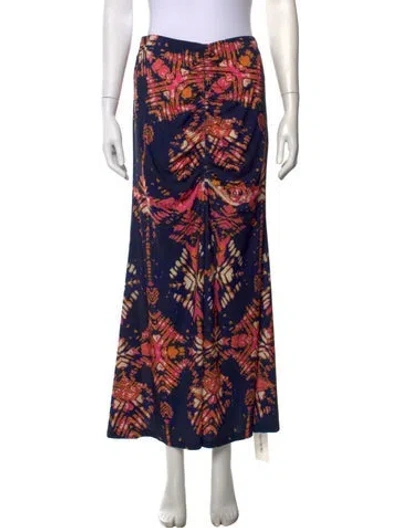 Pre-owned Mariacher. Tie-dye Print Long Skirt In Blue