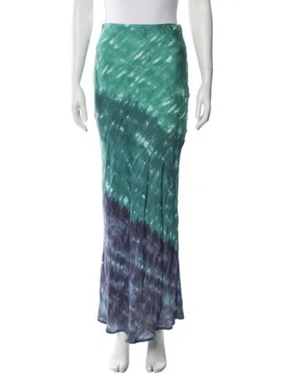 Pre-owned Mariacher. Tie-dye Print Long Skirt In Green