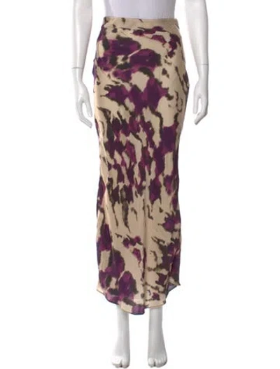 Pre-owned Mariacher. Tie-dye Print Long Skirt In Purple