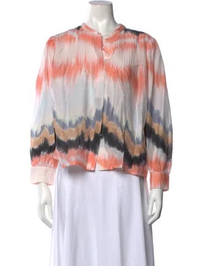 Pre-owned Mariacher. Tie-dye Print Long Sleeve Blouse In Multicolor