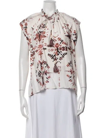 Pre-owned Mariacher. Tie-dye Print Tie Neck Top In Multi