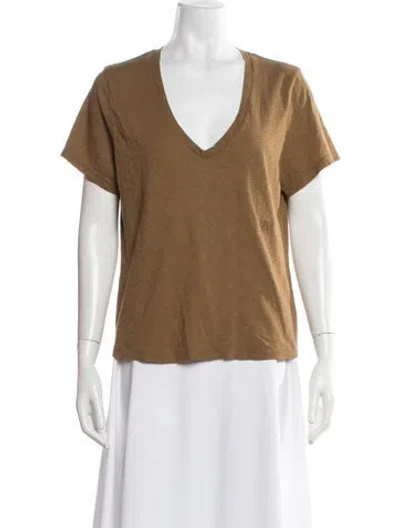 Pre-owned Mariacher. V-neck Short Sleeve T-shirt In Brown