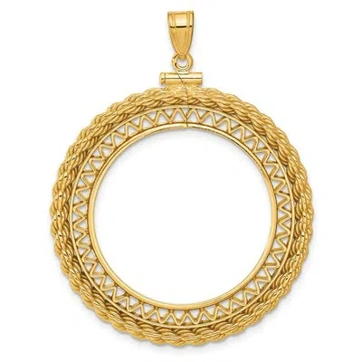 Pre-owned Marian Anderson Arts 1980 1/2 oz  Screw Top Filigree Rope Coin Bezel In 14k Gold