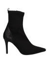Marian Woman Ankle Boots Black Size 6 Leather, Textile Fibers In Black