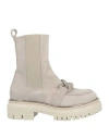 Marian Woman Ankle Boots Light Grey Size 11 Soft Leather In Grey