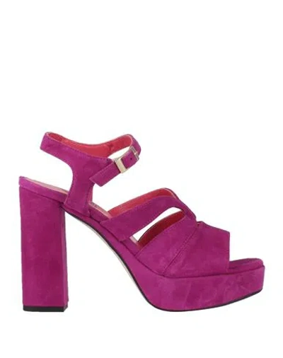 Marian Woman Sandals Mauve Size 10 Leather In Purple