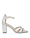 Marian Woman Sandals Platinum Size 11 Soft Leather In Grey