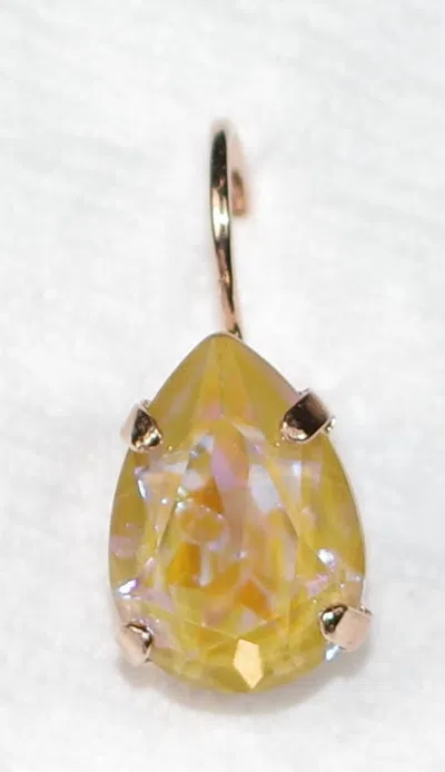 Mariana Women's Amber Pear Shape Earrings In Yellow In Pink