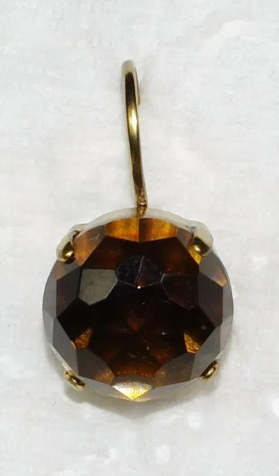 Mariana Women's Amber Stone Earrings In Gold/ Brown Smoky In Neutral