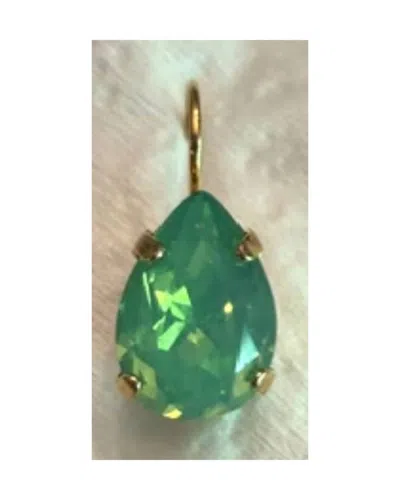 Mariana Women's Aqua Pear Shape Stone Earrings In Green