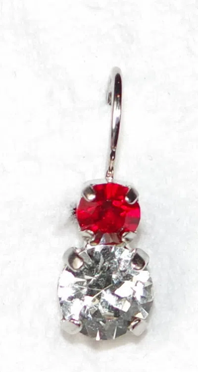 Mariana Women's Bling Earrings In Red/ Clear In Multi