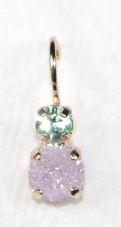 Mariana Women's Circle Drop Earrings In Pink Ice / Green In Purple