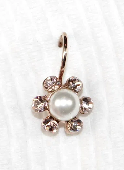 Mariana Women's Cookie Dough Earrings In Pearl/ Rose Gold In Silver