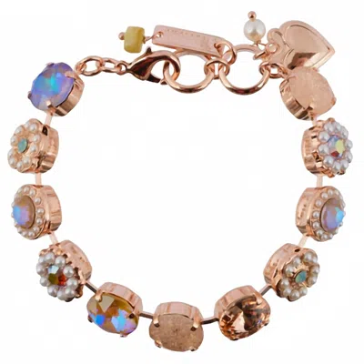 Mariana Women's Desert Rose Crystal Gem Tennis Bracelet In Gold In Beige