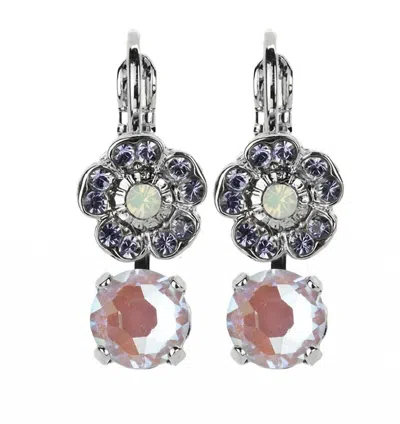 Mariana Women's Flower Drop Crystal Earrings In Purple Multi