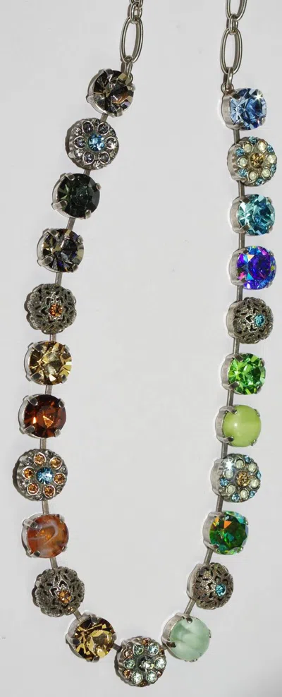 Mariana Women's Forget Me Not Necklace In Blue, Amber, Green, Brown, Taupe In Multi