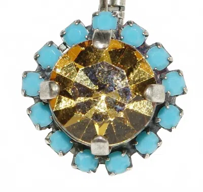 Mariana Women's Friendship Earrings In Amber / Turq In Blue