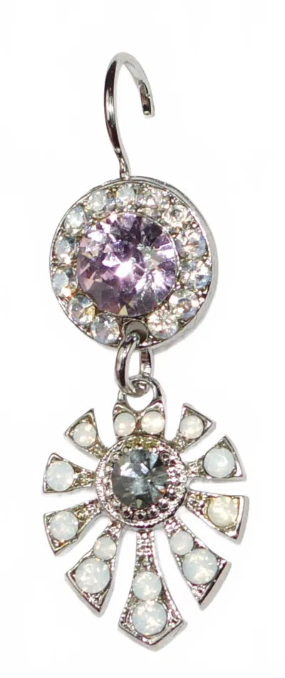 Mariana Women's Ice Queen Earrings In White / Clear / Lavender In Purple