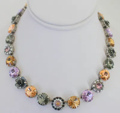 Mariana Women's Large Floral Crystal Necklace In Jet Black