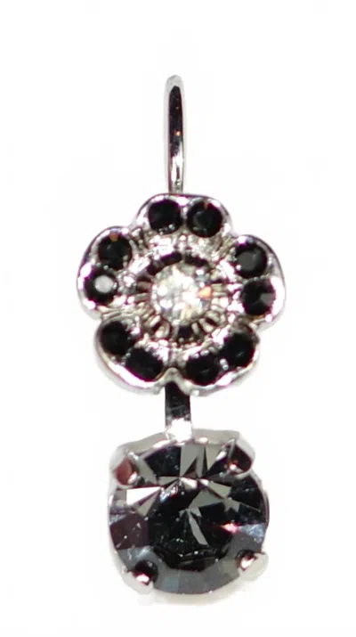 Mariana Women's Orchid Earrings In Clear / Grey / Black